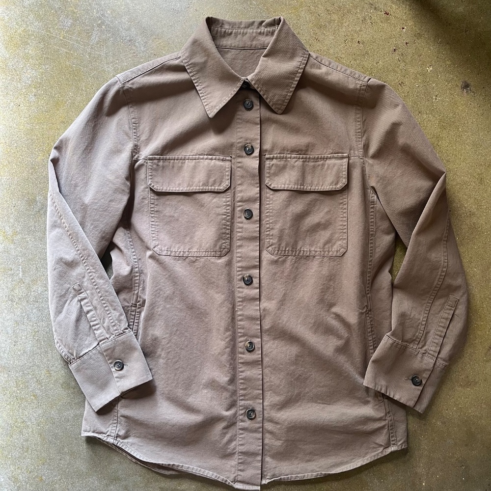 Vince Washed Cotton Shirt Jacket, Color Artichoke, Size XS